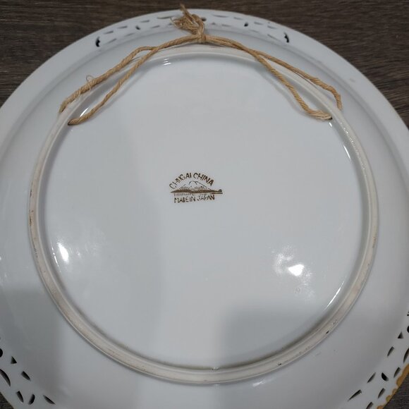 Ucacgo Japan Porclian Plate Landscape Cabin Scene Hand Painted Signed Set Of 2 - Picture 11 of 12